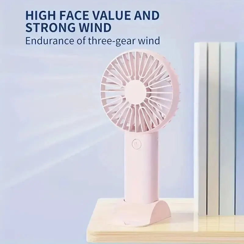 Portable Breeze™: Mini USB Fan with Phone Holder